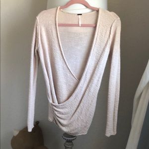 Free people Gotham faux wrap knit top